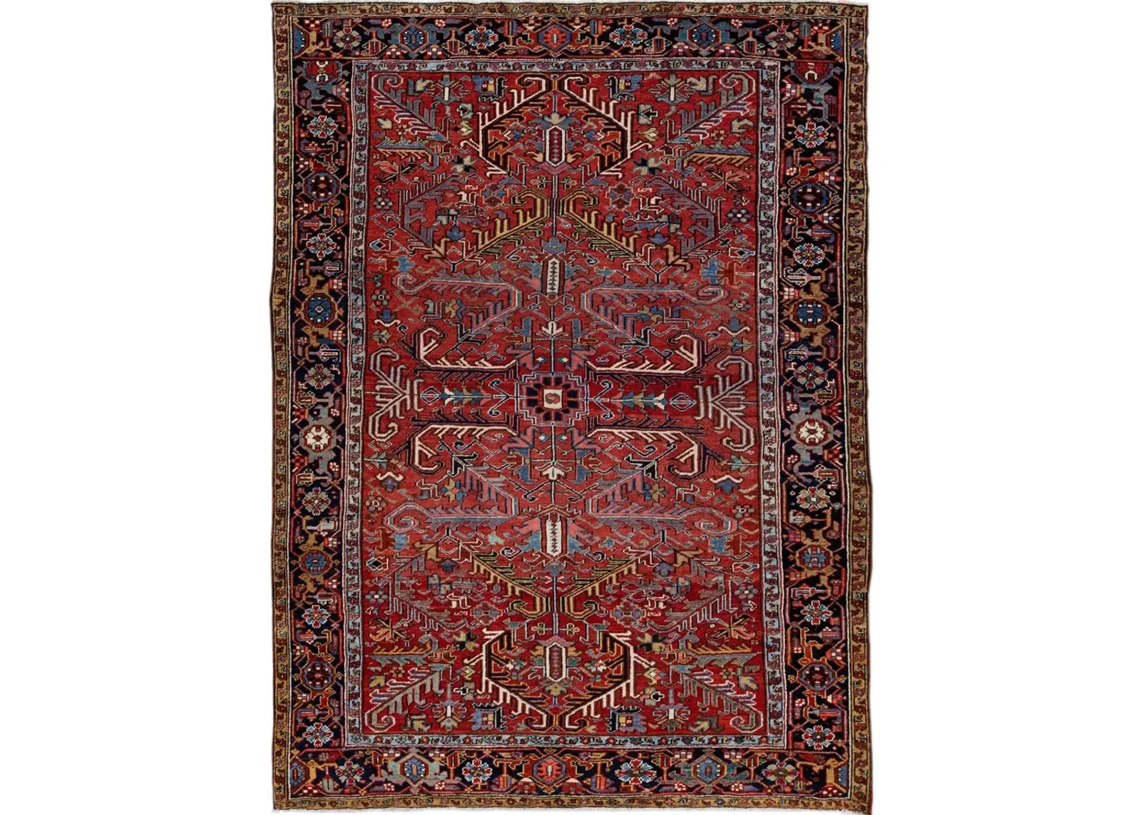 Antique Persian Heriz Rug - Apadana - Red - Red