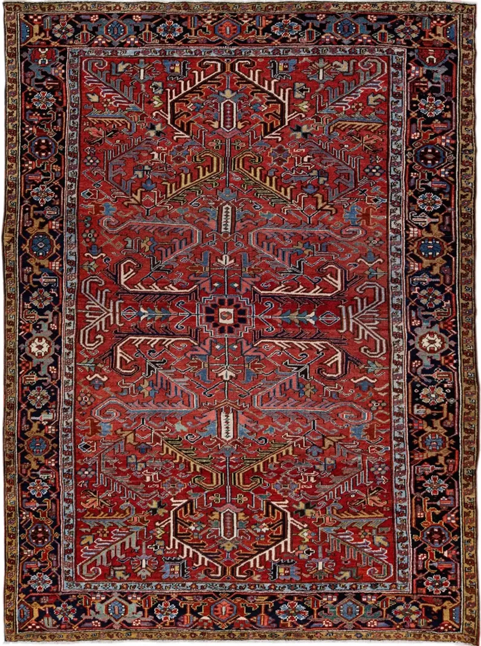 Antique Persian Heriz Rug - Apadana - Red - Red