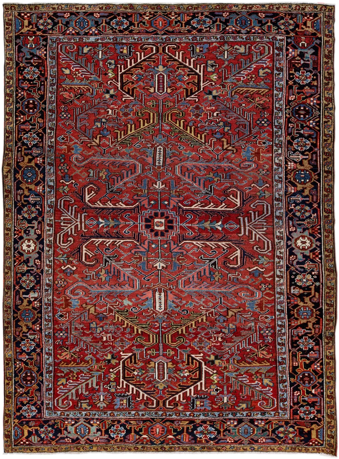 Antique Persian Heriz Rug - Apadana - Red - Red