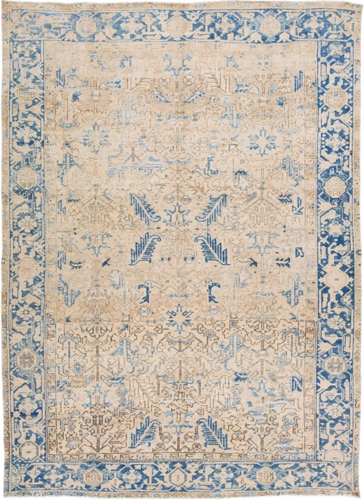 Antique Persian Heriz Rug - Apadana - Beige - Beige