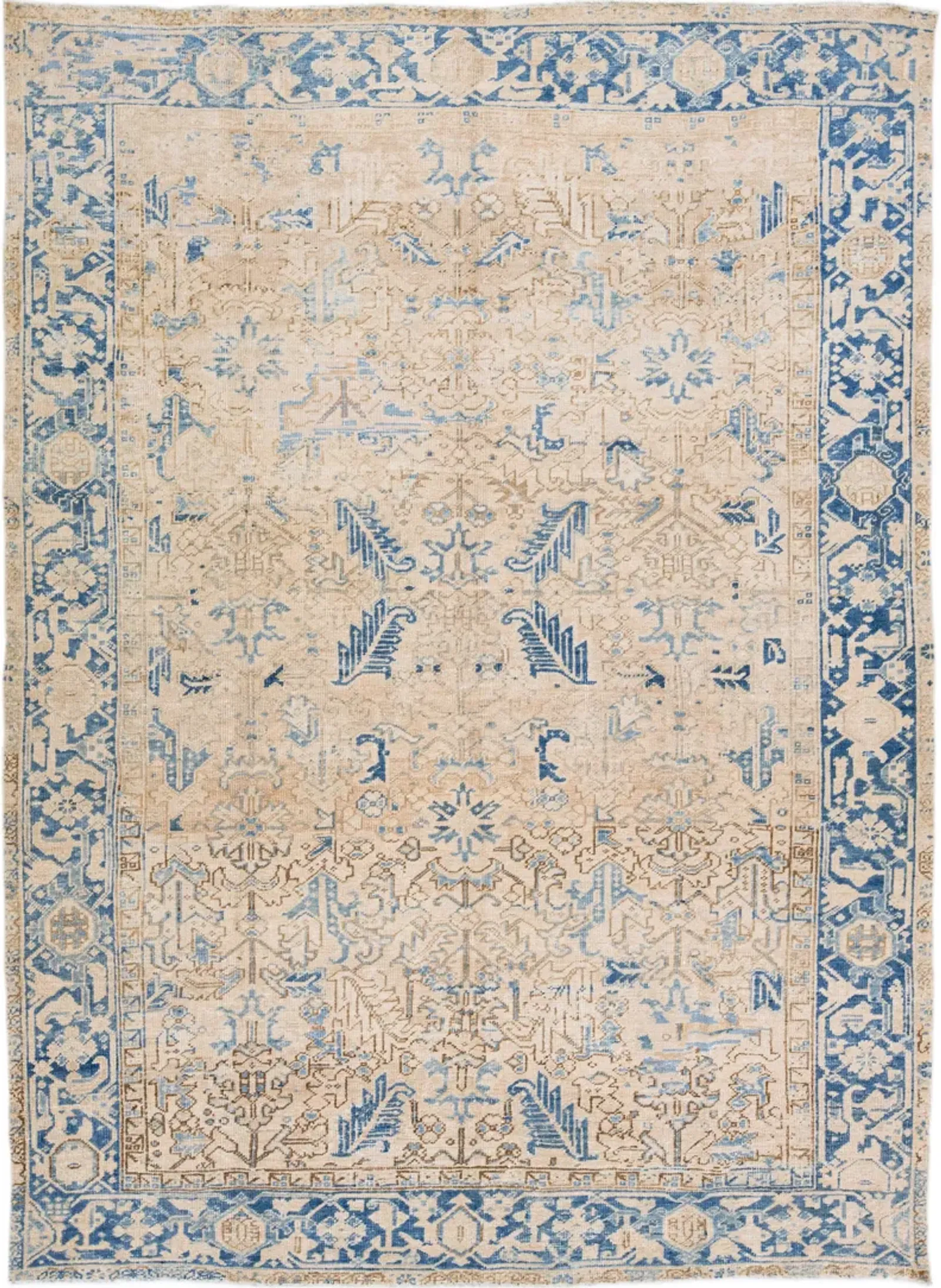 Antique Persian Heriz Rug - Apadana - Beige - Beige