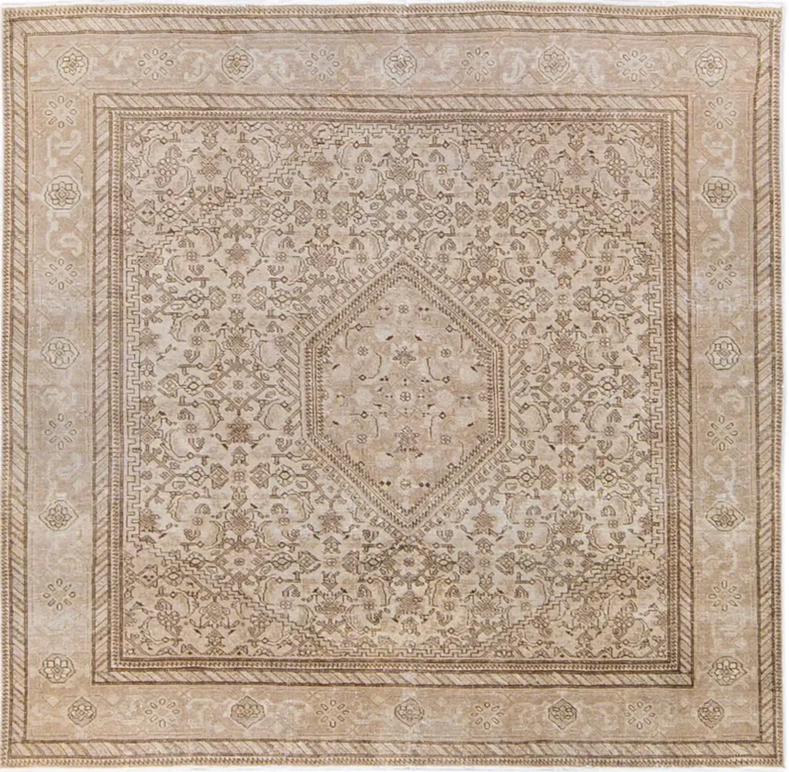 Antique Persian Malayer Rug - Apadana - Beige - Beige