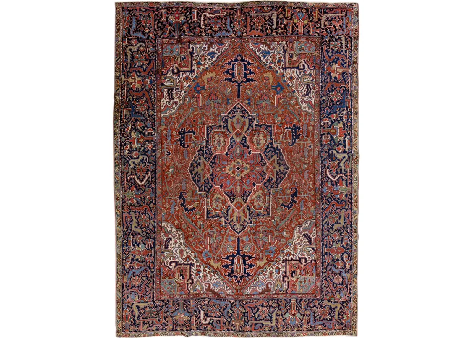 Antique Persian Heriz Rug - Apadana - Red - Red