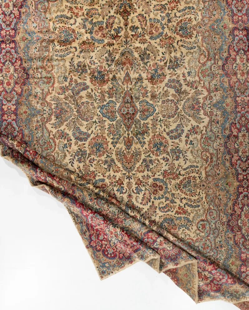 Antique Persian Kerman Rug 11'8 X 19'2 - Beige - Beige