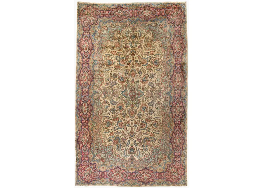 Antique Persian Kerman Rug 11'8 X 19'2 - Beige - Beige