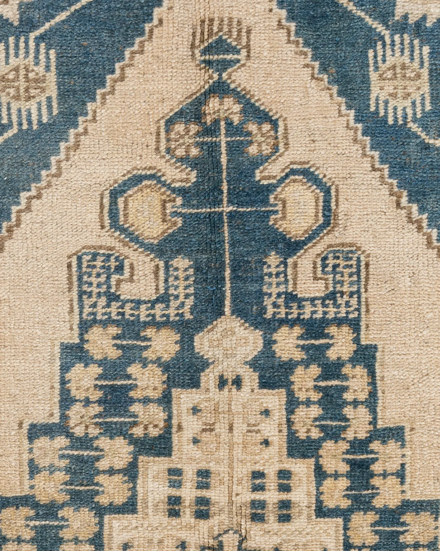 Beige Turkish Oushak Area Rug 3'7 X 5'8 - Blue - Blue