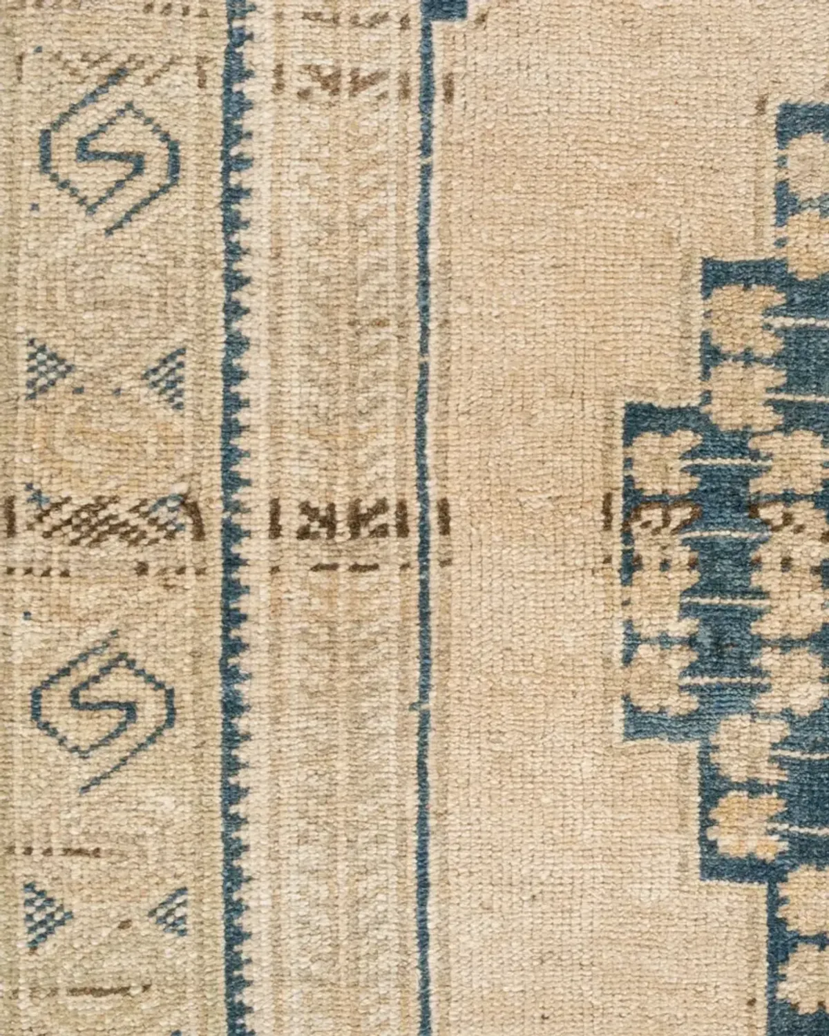 Beige Turkish Oushak Area Rug 3'7 X 5'8 - Blue - Blue