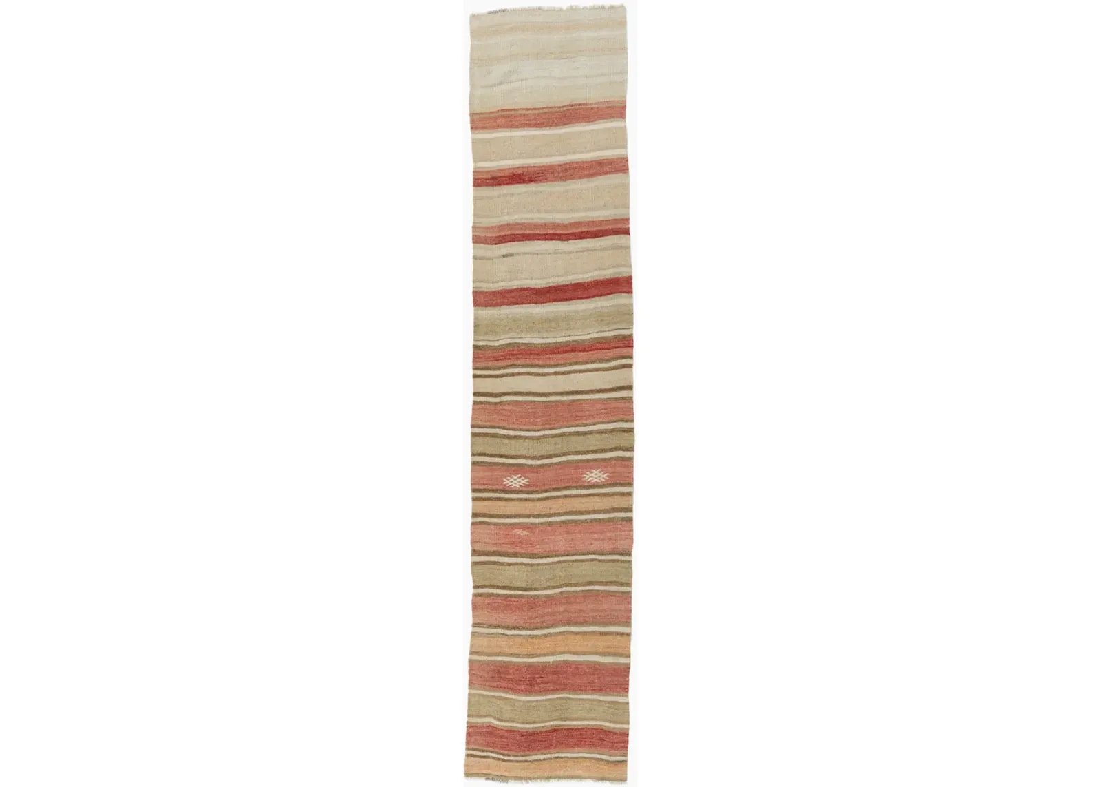 Turkish Kilim Runner 2'4 X 11'5 - Beige