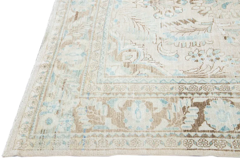 Antique Persian Mahal Rug - Apadana - Beige - Beige