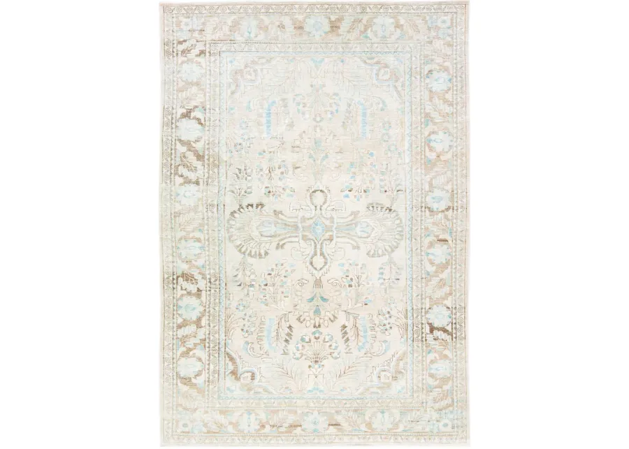 Antique Persian Mahal Rug - Apadana - Beige - Beige