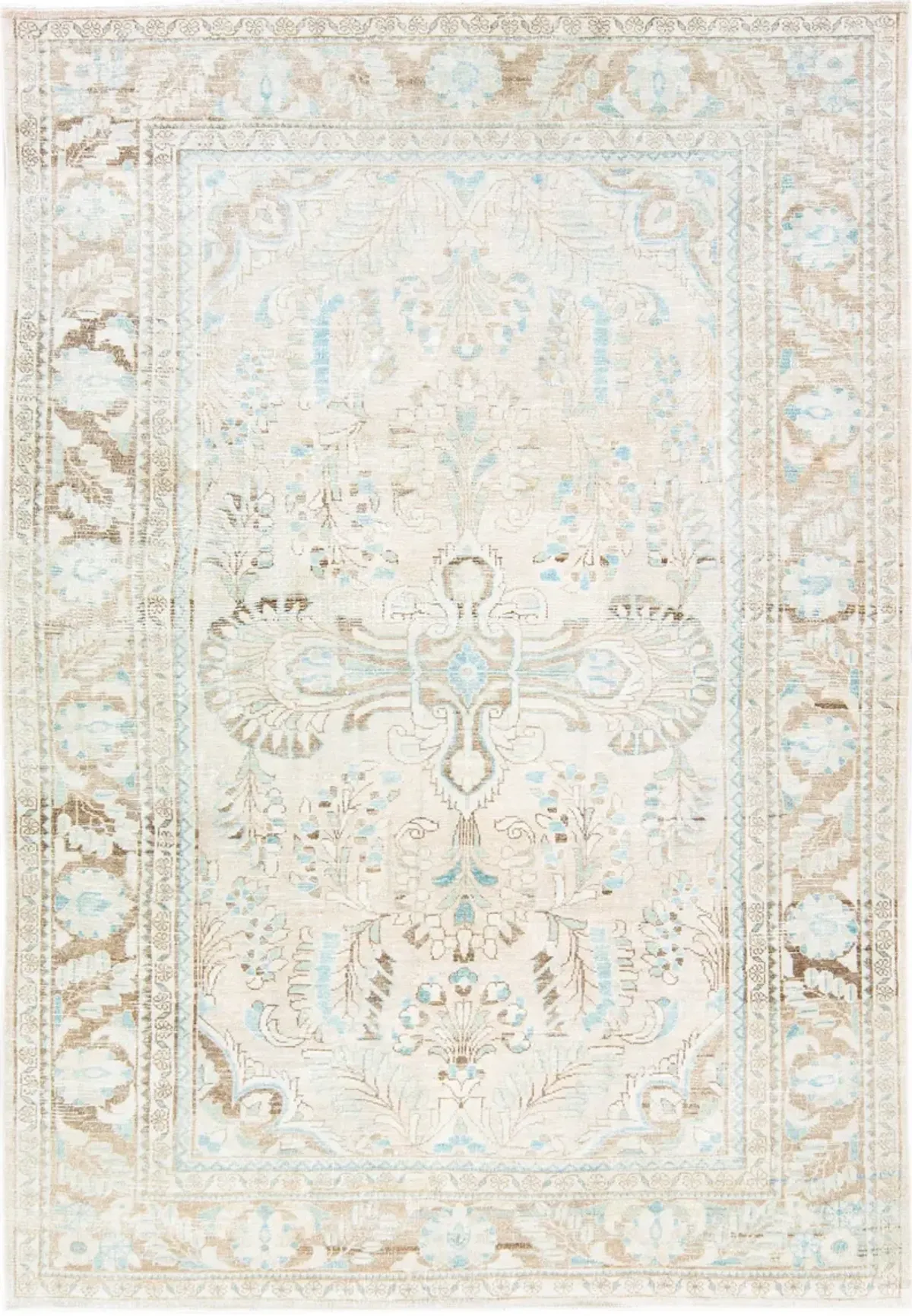 Antique Persian Mahal Rug - Apadana - Beige - Beige