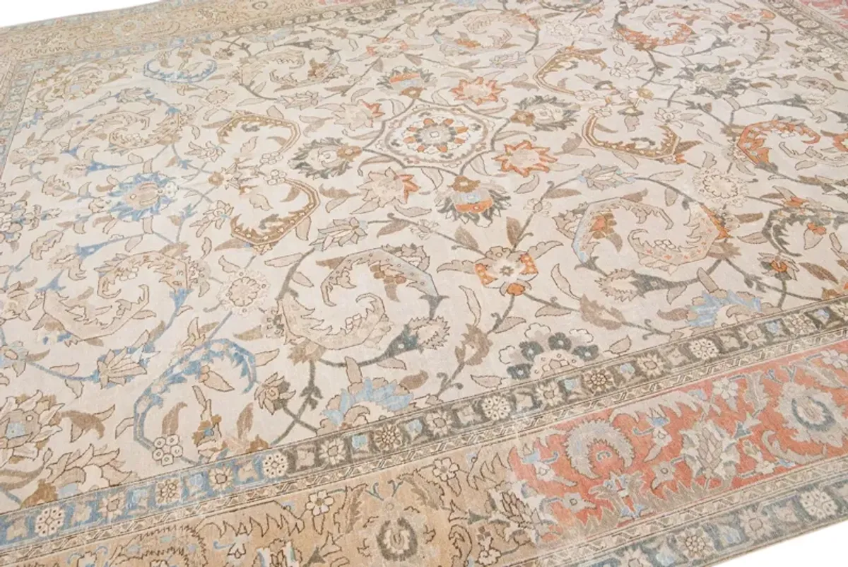 Antique Persian Tabriz Rug - Apadana - Beige - Beige