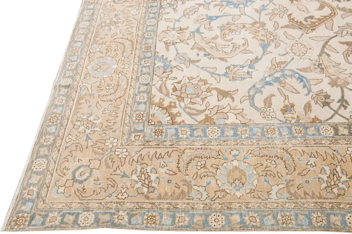 Antique Persian Tabriz Rug - Apadana - Beige - Beige