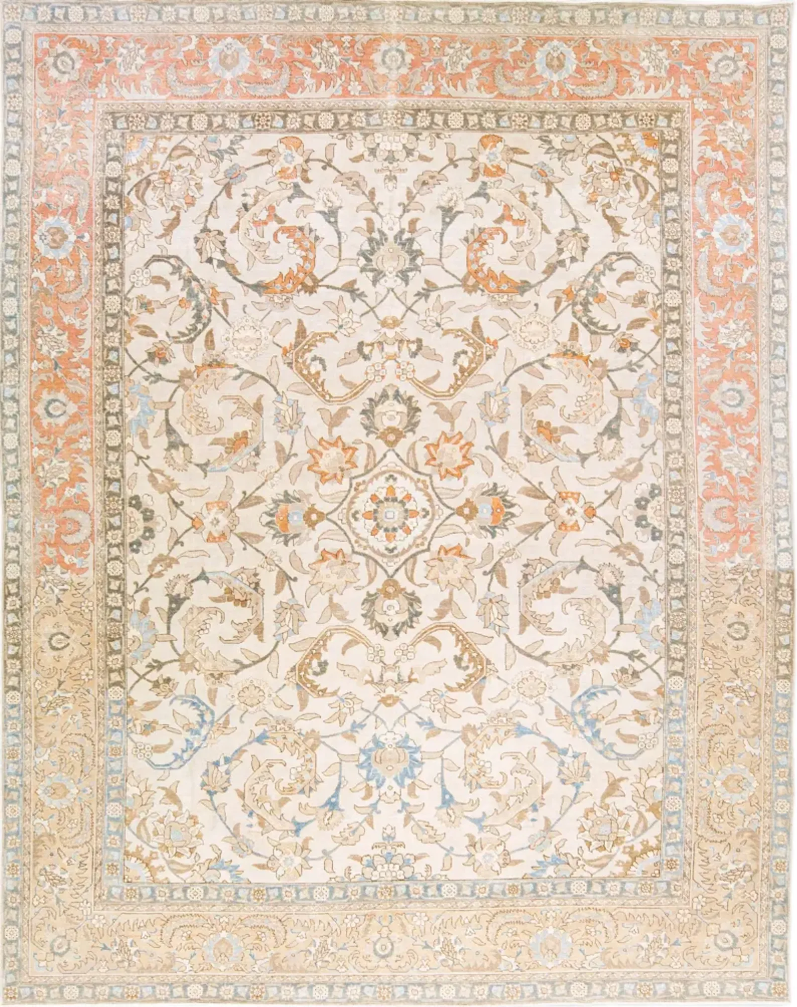 Antique Persian Tabriz Rug - Apadana - Beige - Beige