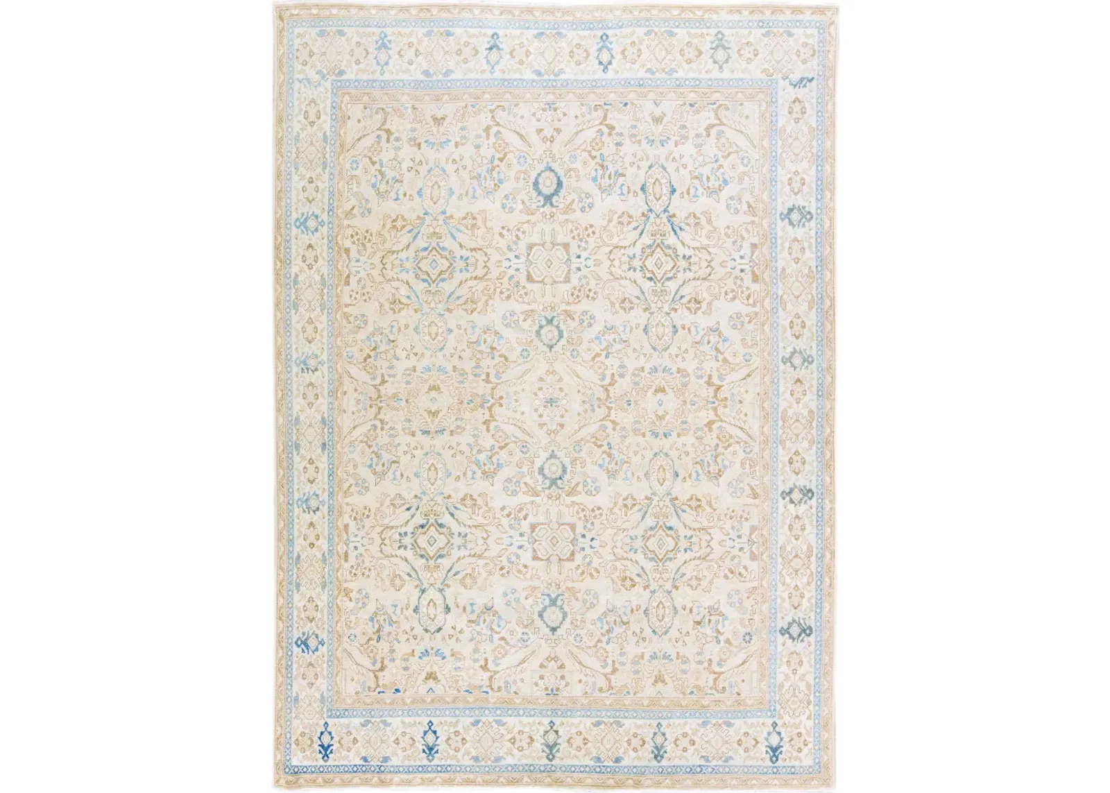 Antique Persian Mahal Rug - Apadana - Beige - Beige