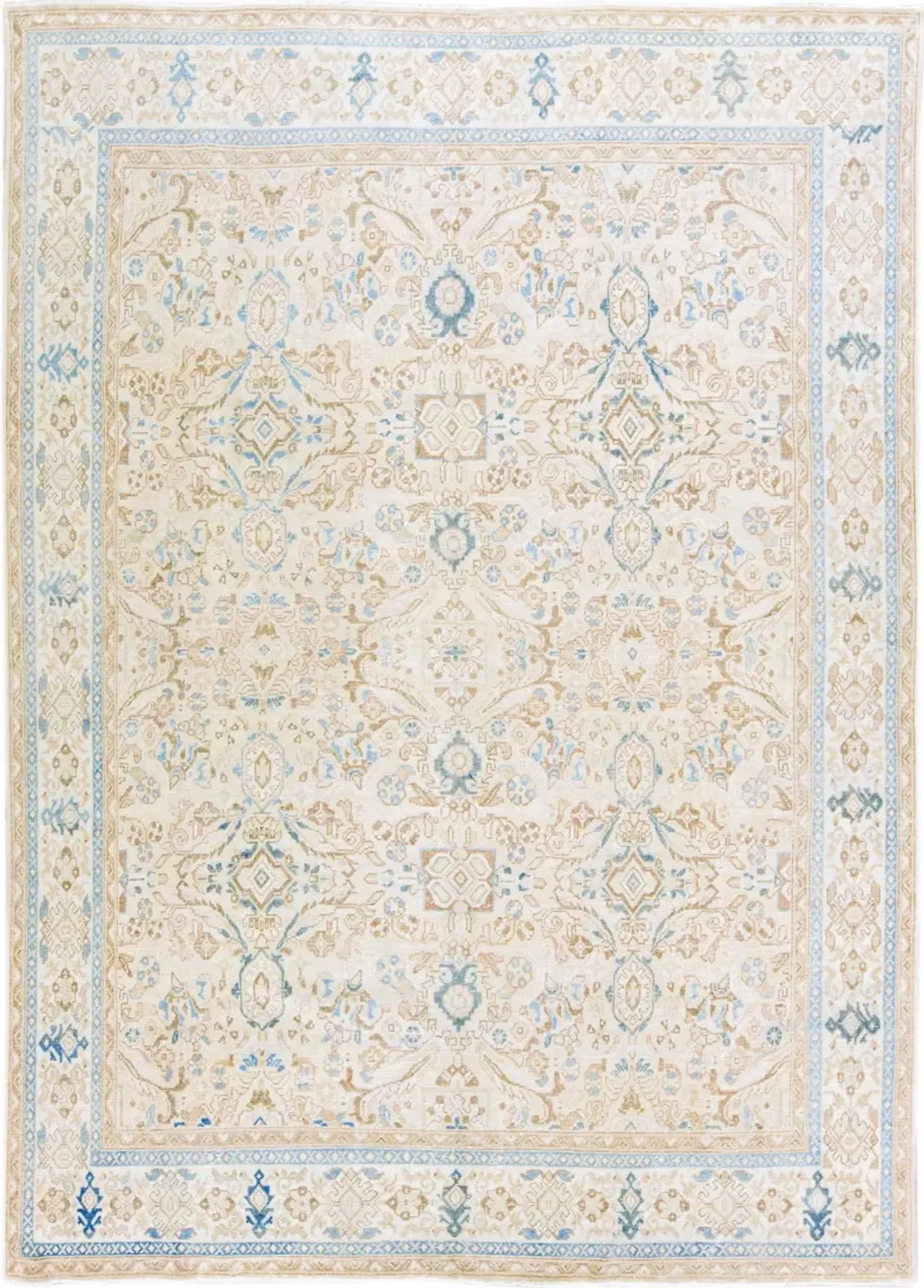 Antique Persian Mahal Rug - Apadana - Beige - Beige