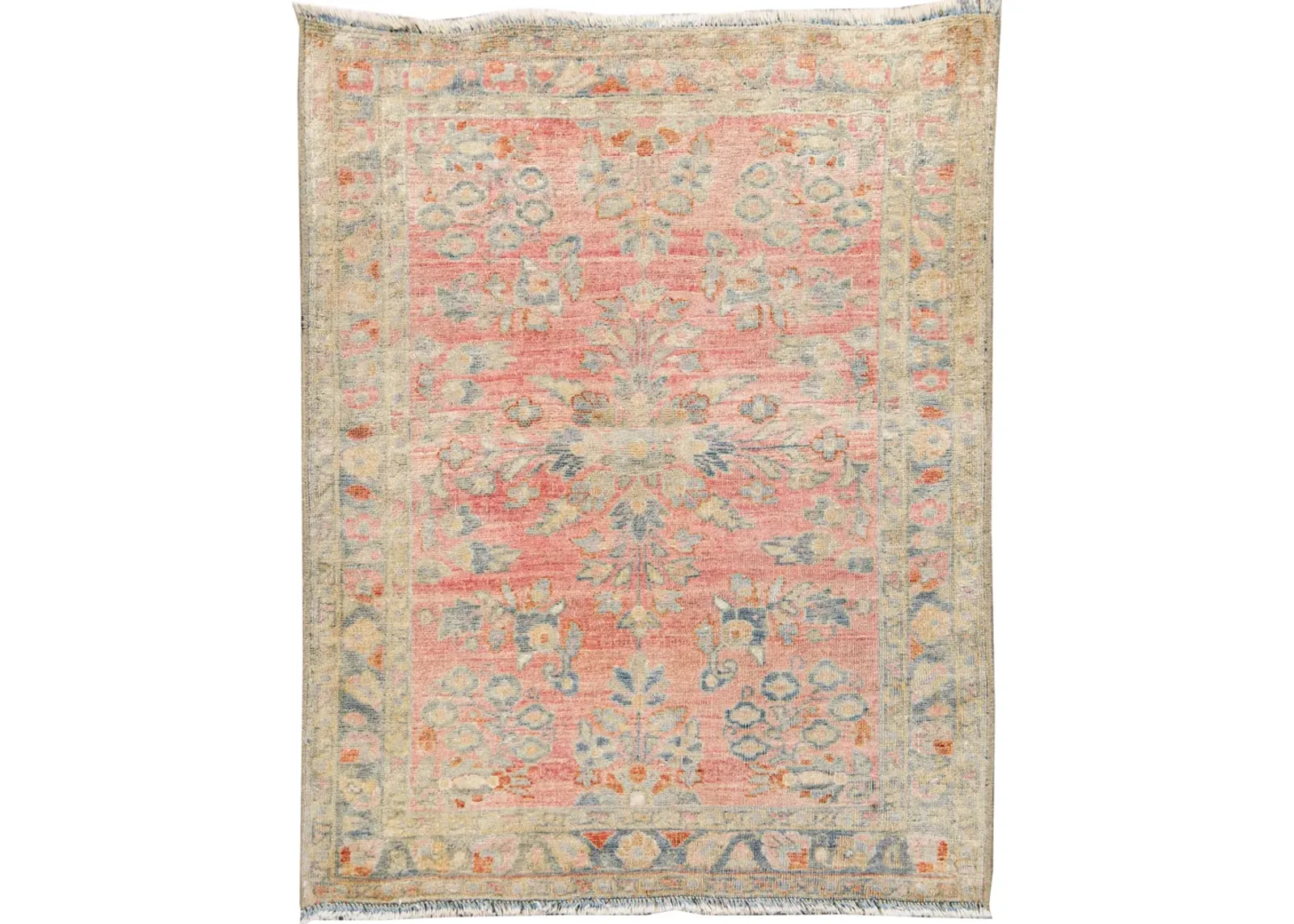 Antique Persian Kashan Rug - Apadana - Pink - Pink