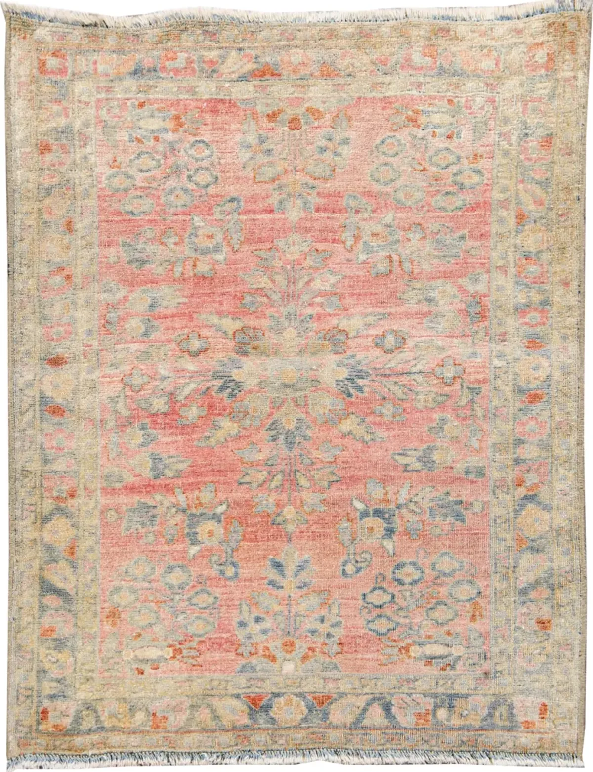 Antique Persian Kashan Rug - Apadana - Pink - Pink