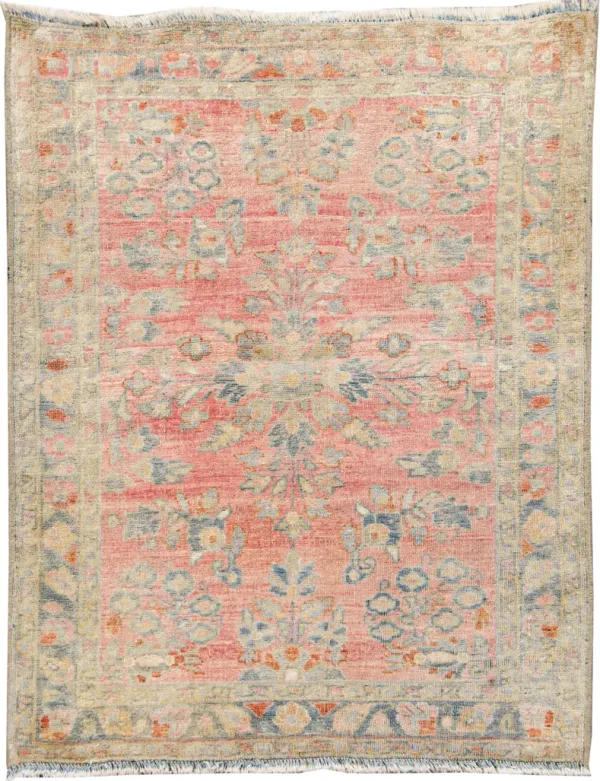 Antique Persian Kashan Rug - Apadana - Pink - Pink