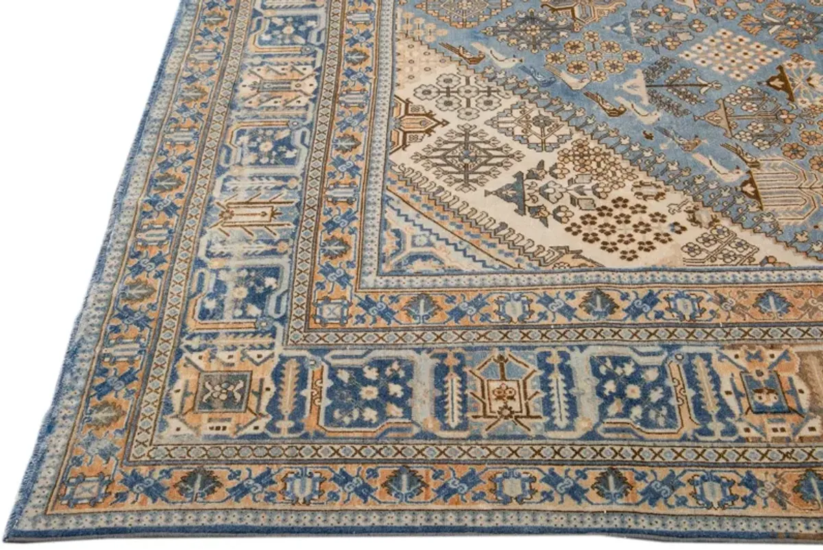 Antique Persian Tabriz Rug - Apadana - Blue - Blue