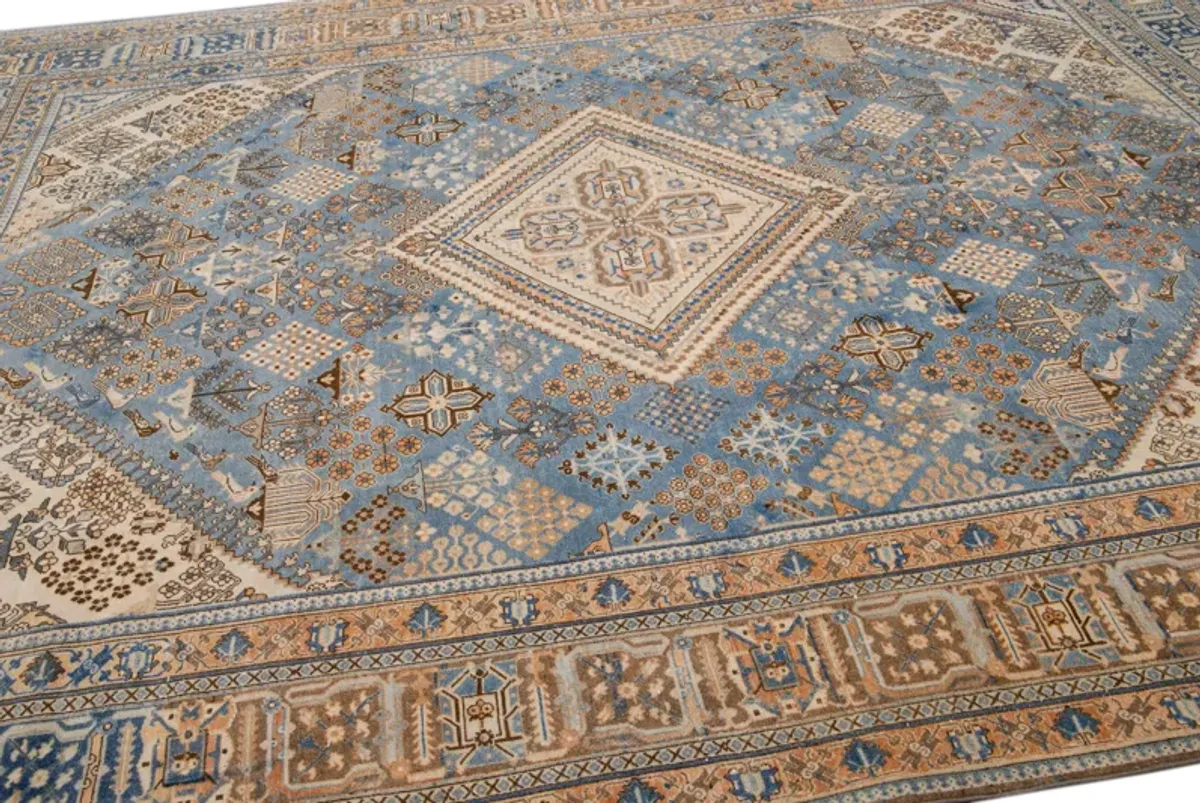 Antique Persian Tabriz Rug - Apadana - Blue - Blue