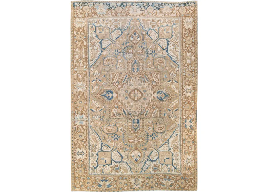 Antique Persian Heriz Rug - Apadana - Beige - Beige