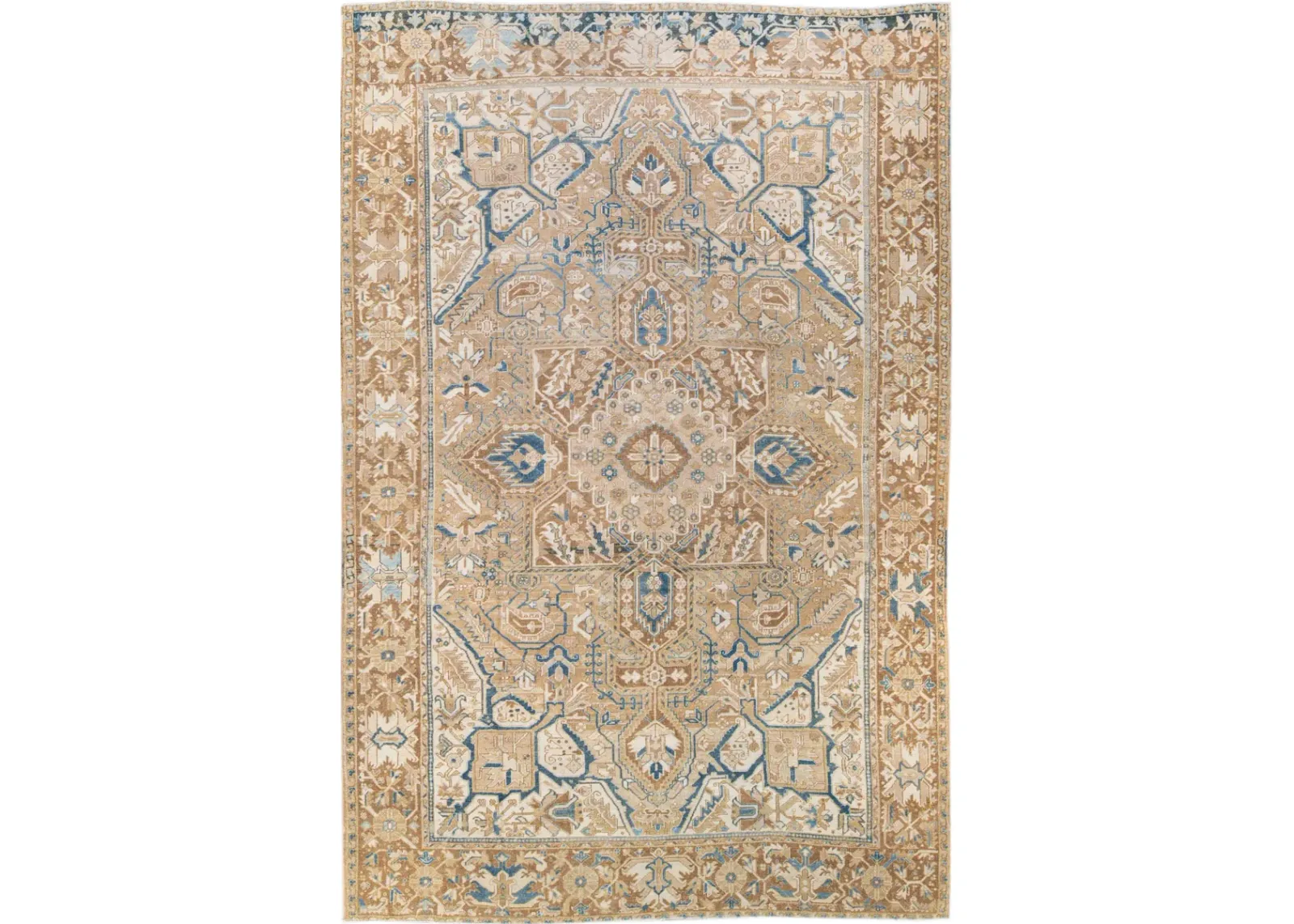 Antique Persian Heriz Rug - Apadana - Beige - Beige