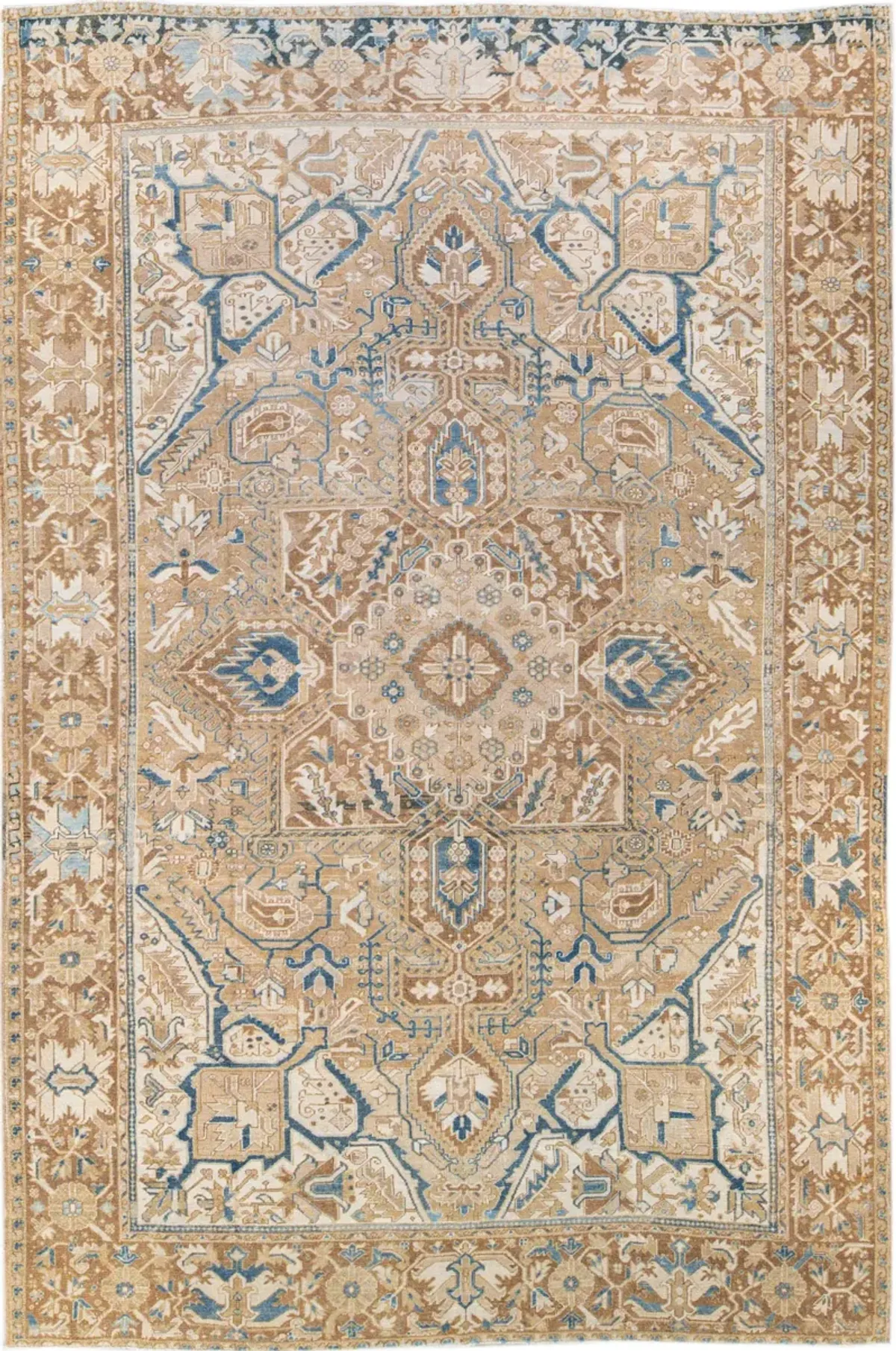 Antique Persian Heriz Rug - Apadana - Beige - Beige