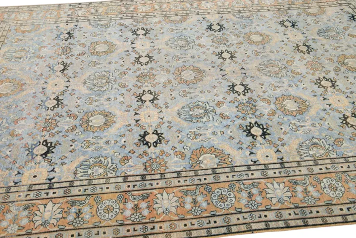 Antique Persian Tabriz Rug - Apadana - Blue - Blue