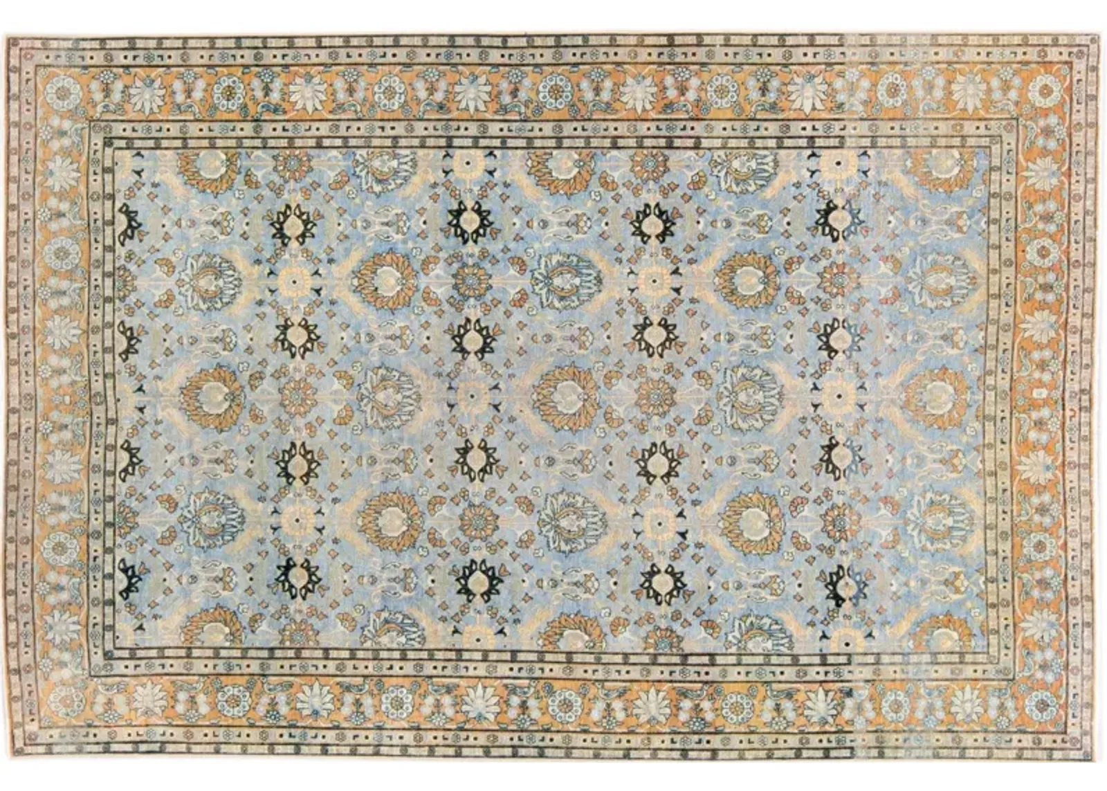 Antique Persian Tabriz Rug - Apadana - Blue - Blue