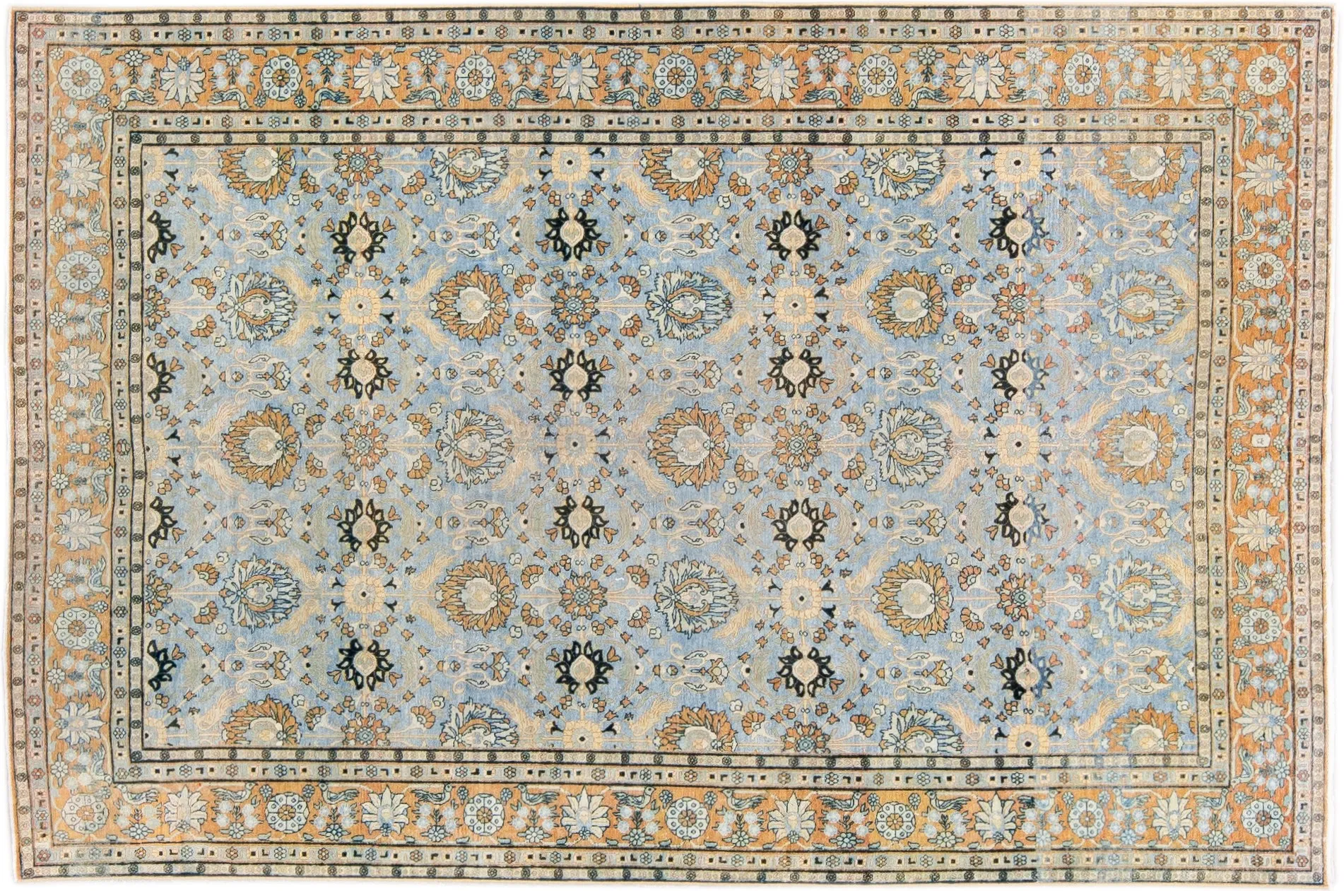 Antique Persian Tabriz Rug - Apadana - Blue - Blue