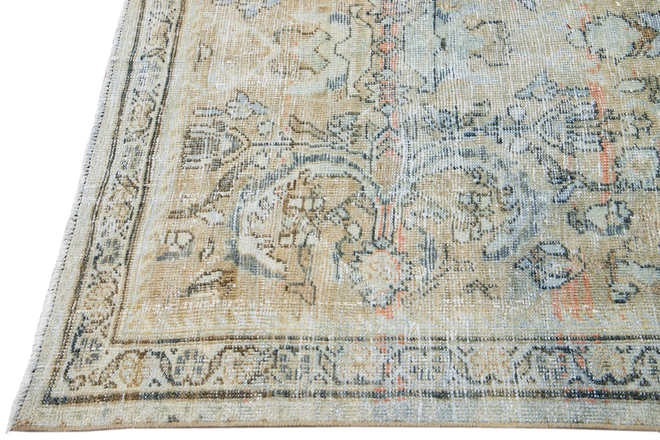 Antique Persian Mahal Rug - Apadana - Beige - Beige