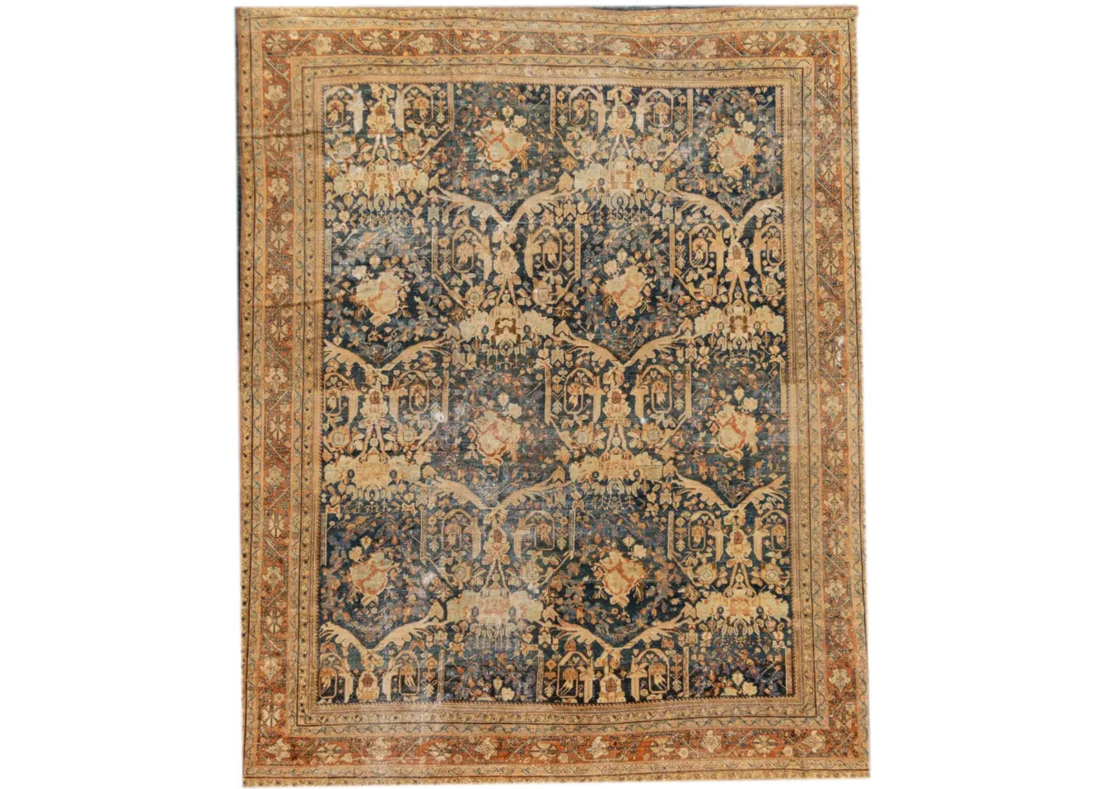 Antique Persian Mahal Rug - Apadana - Beige - Beige