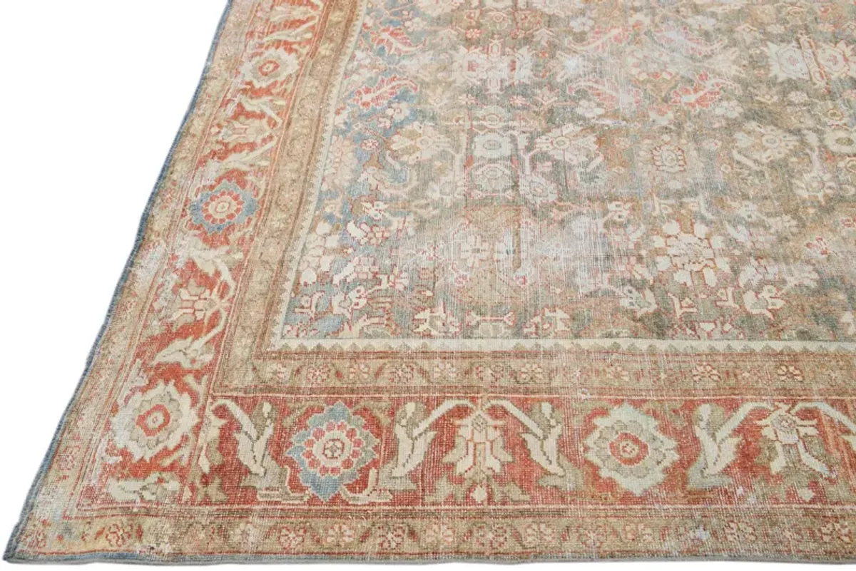 Antique Persian Mahal Rug - Apadana - Gray - Gray