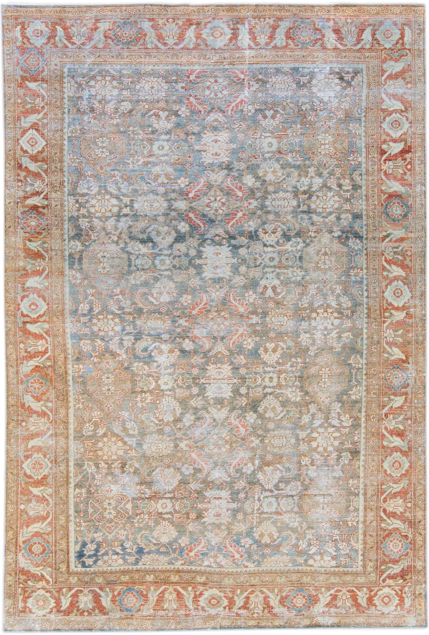 Antique Persian Mahal Rug - Apadana - Gray - Gray