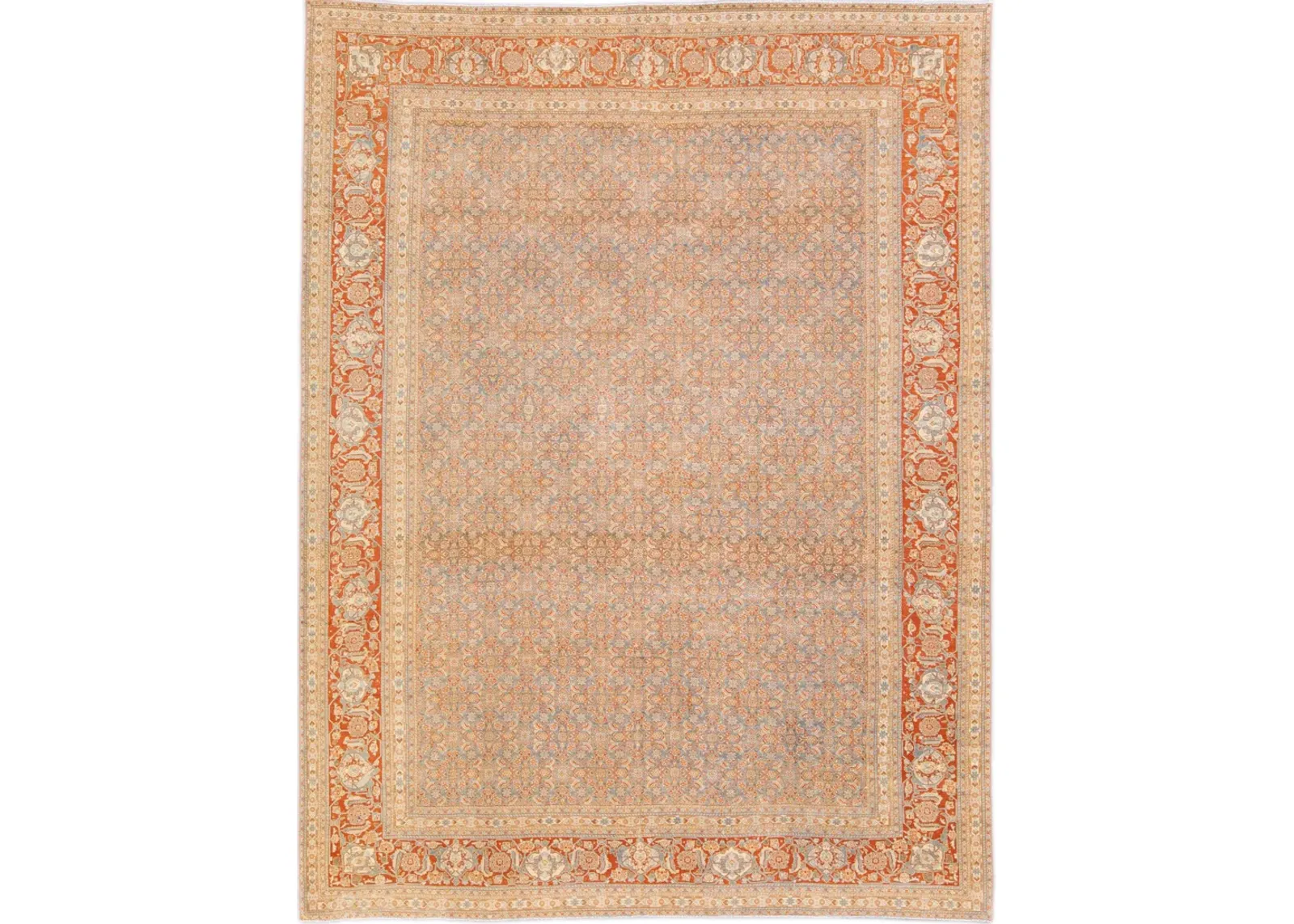 Antique Persian Tabriz Rug - Apadana - Orange - Orange