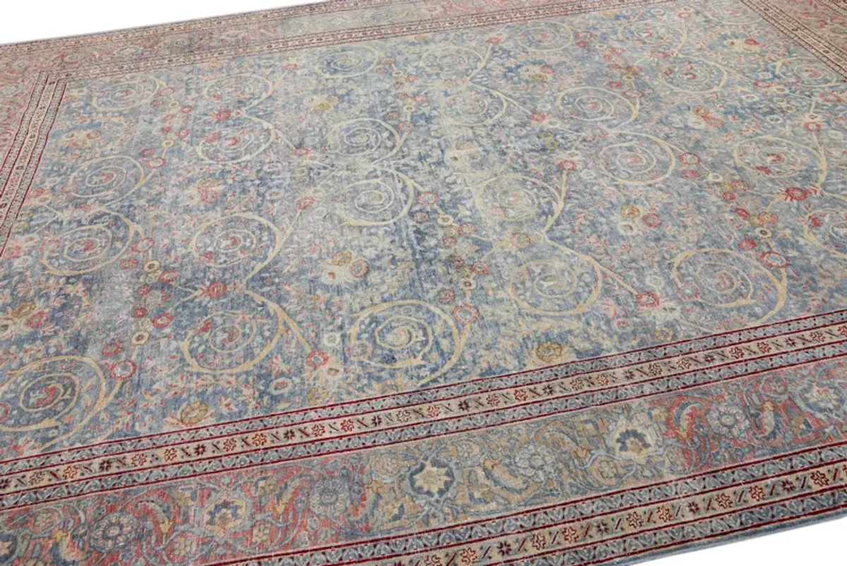 Antique Persian Tabriz Rug - Apadana - Blue - Blue