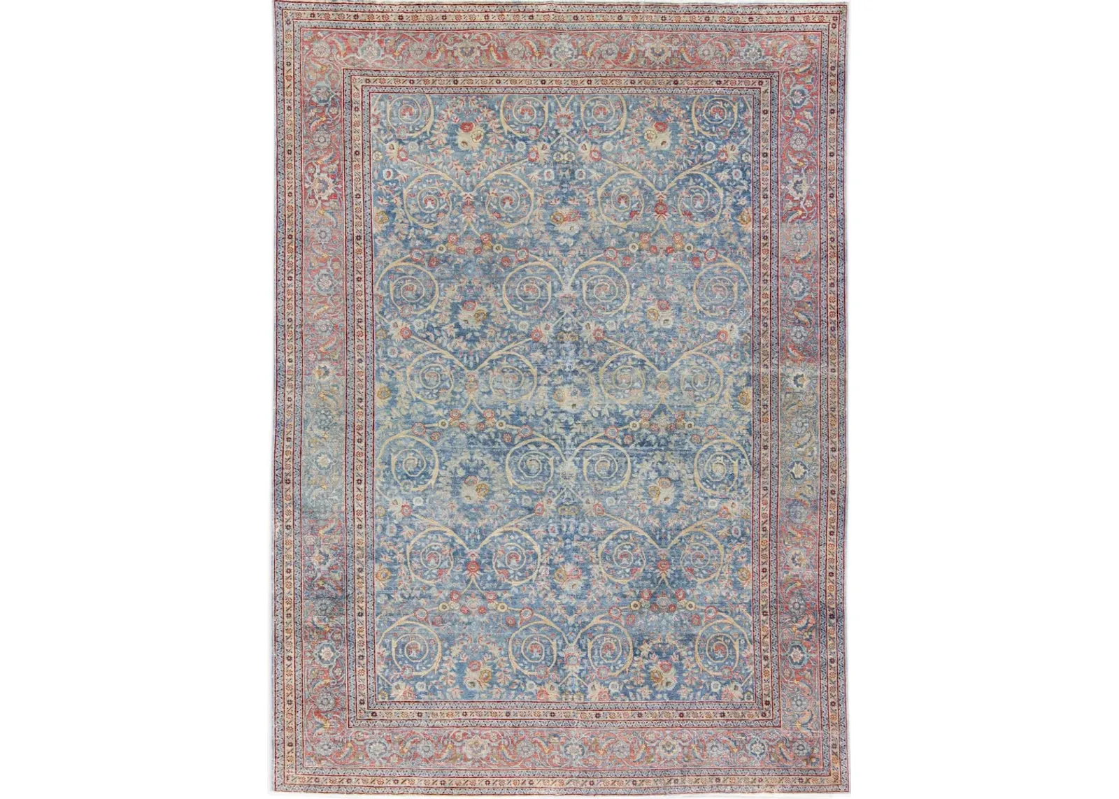 Antique Persian Tabriz Rug - Apadana - Blue - Blue