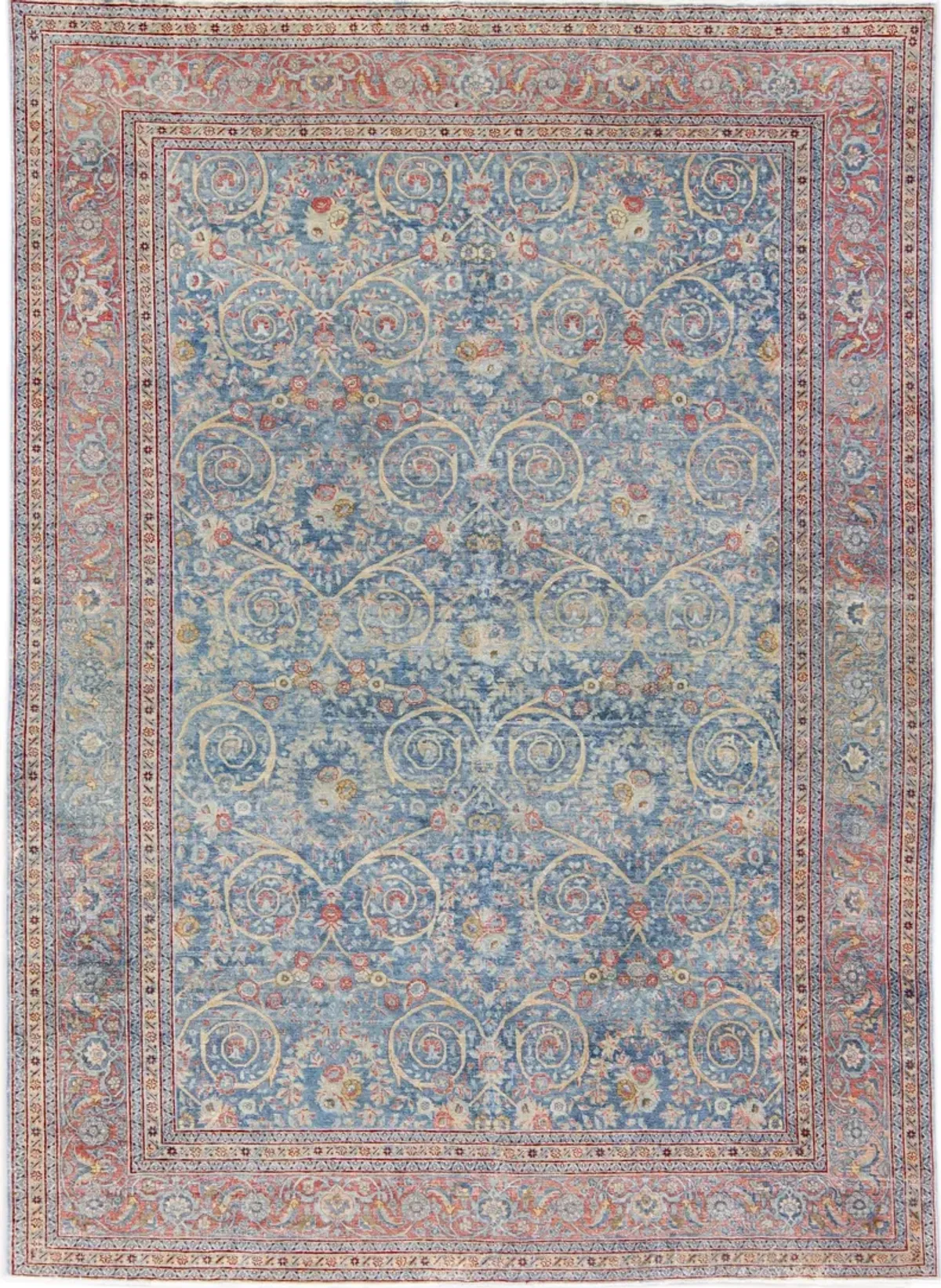 Antique Persian Tabriz Rug - Apadana - Blue - Blue