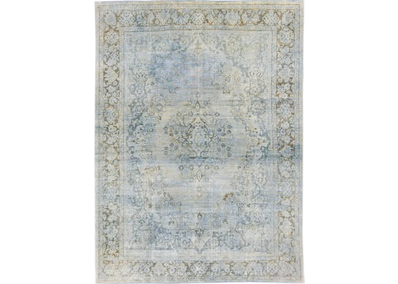 Antique Persian Mahal Rug - Apadana - Blue - Blue