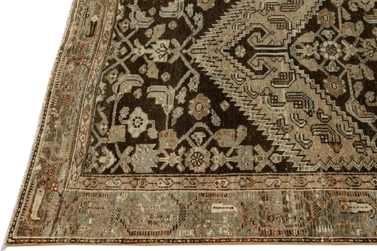 Antique Persian Malayer Rug - Apadana - Brown - Brown