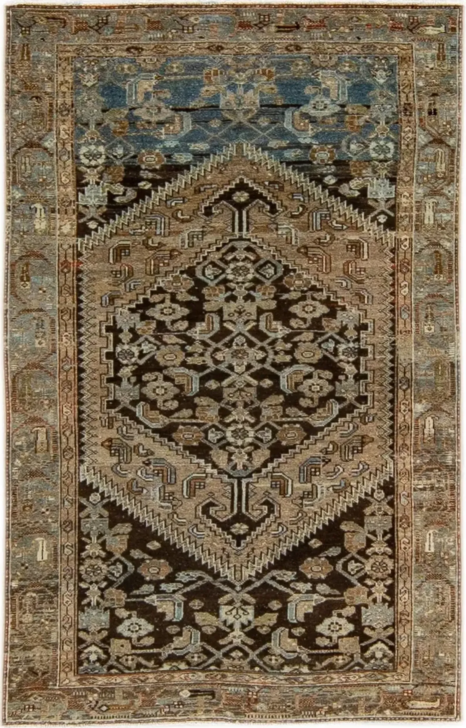 Antique Persian Malayer Rug - Apadana - Brown - Brown