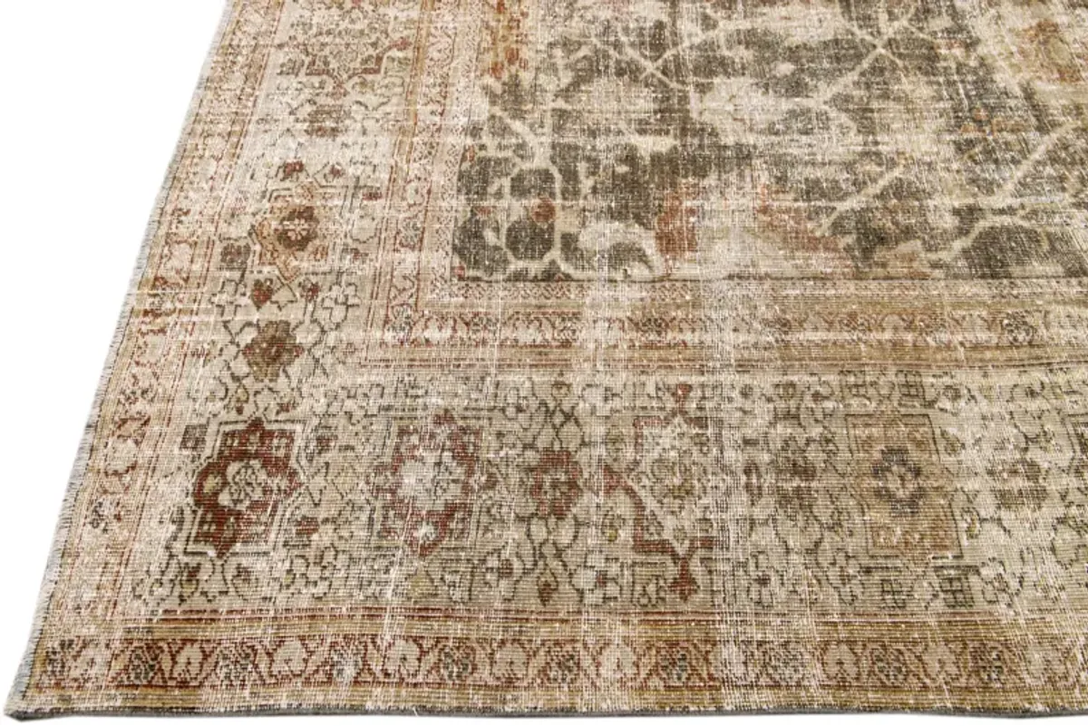 Antique Sultanabad Rug 10'8" x 14'2" - Apadana - Brown - Brown