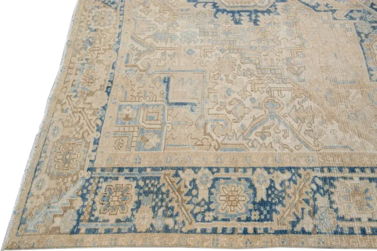 Antique Persian Heriz Rug - Apadana - Beige - Beige