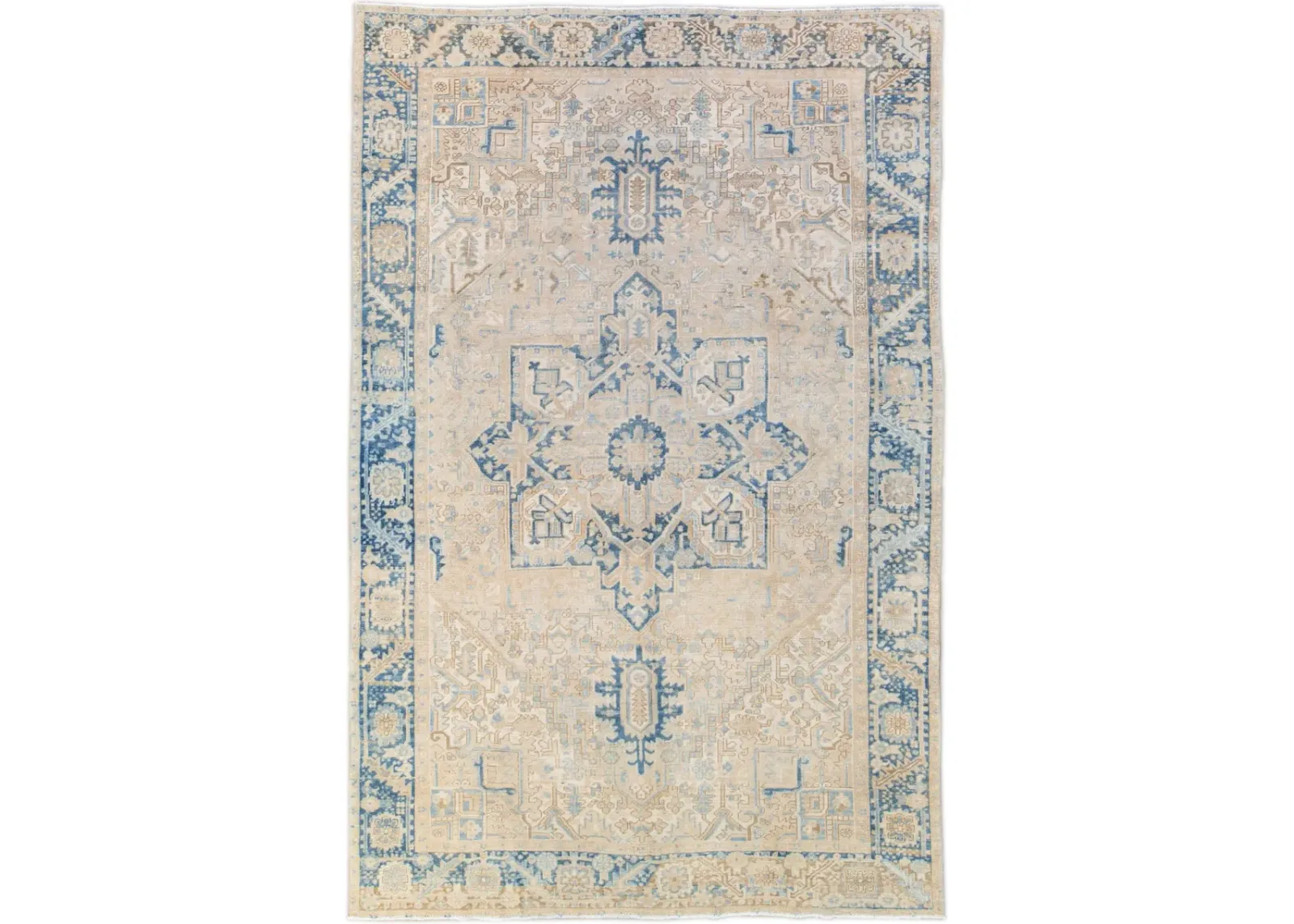 Antique Persian Heriz Rug - Apadana - Beige - Beige