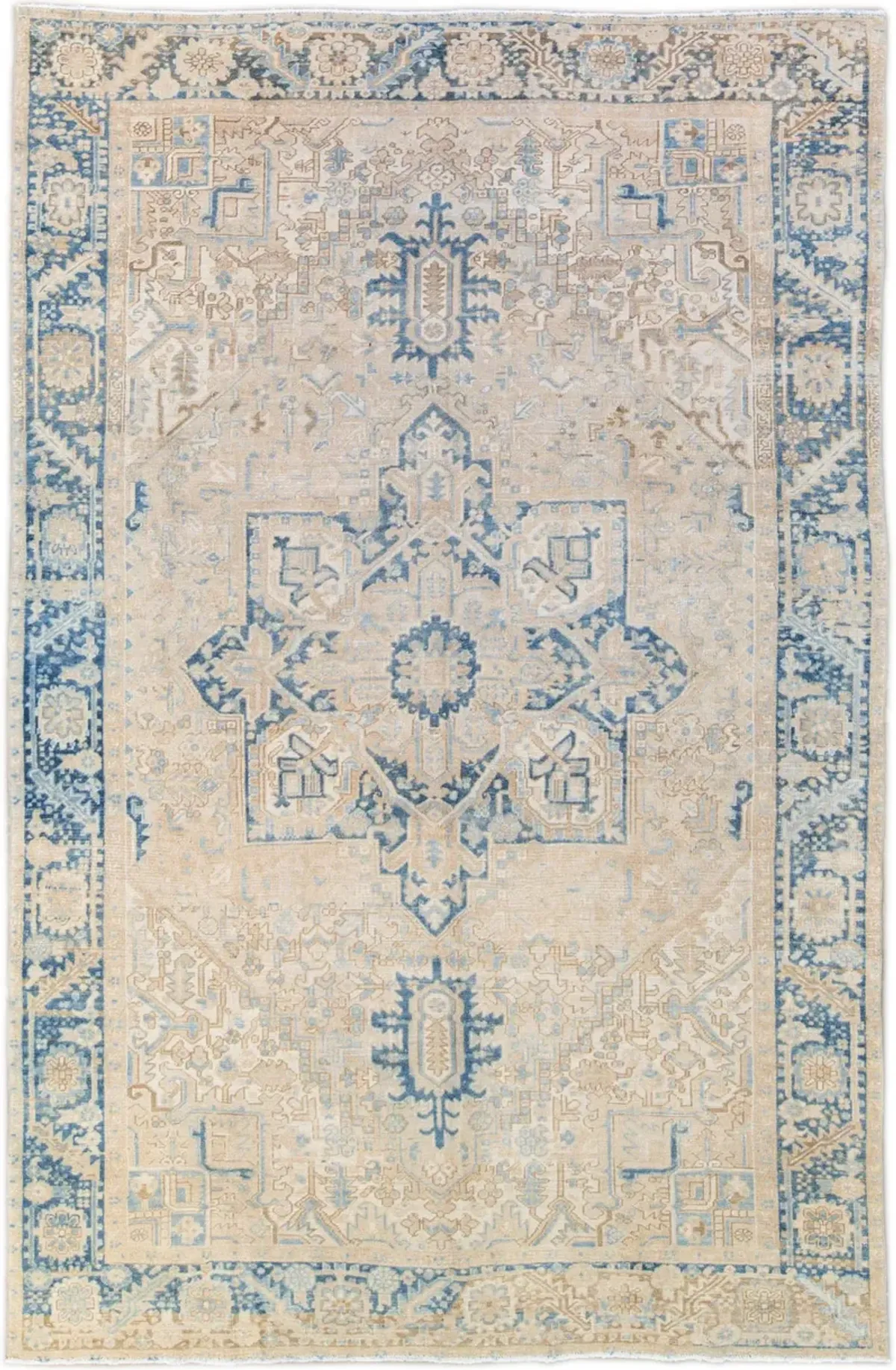 Antique Persian Heriz Rug - Apadana - Beige - Beige