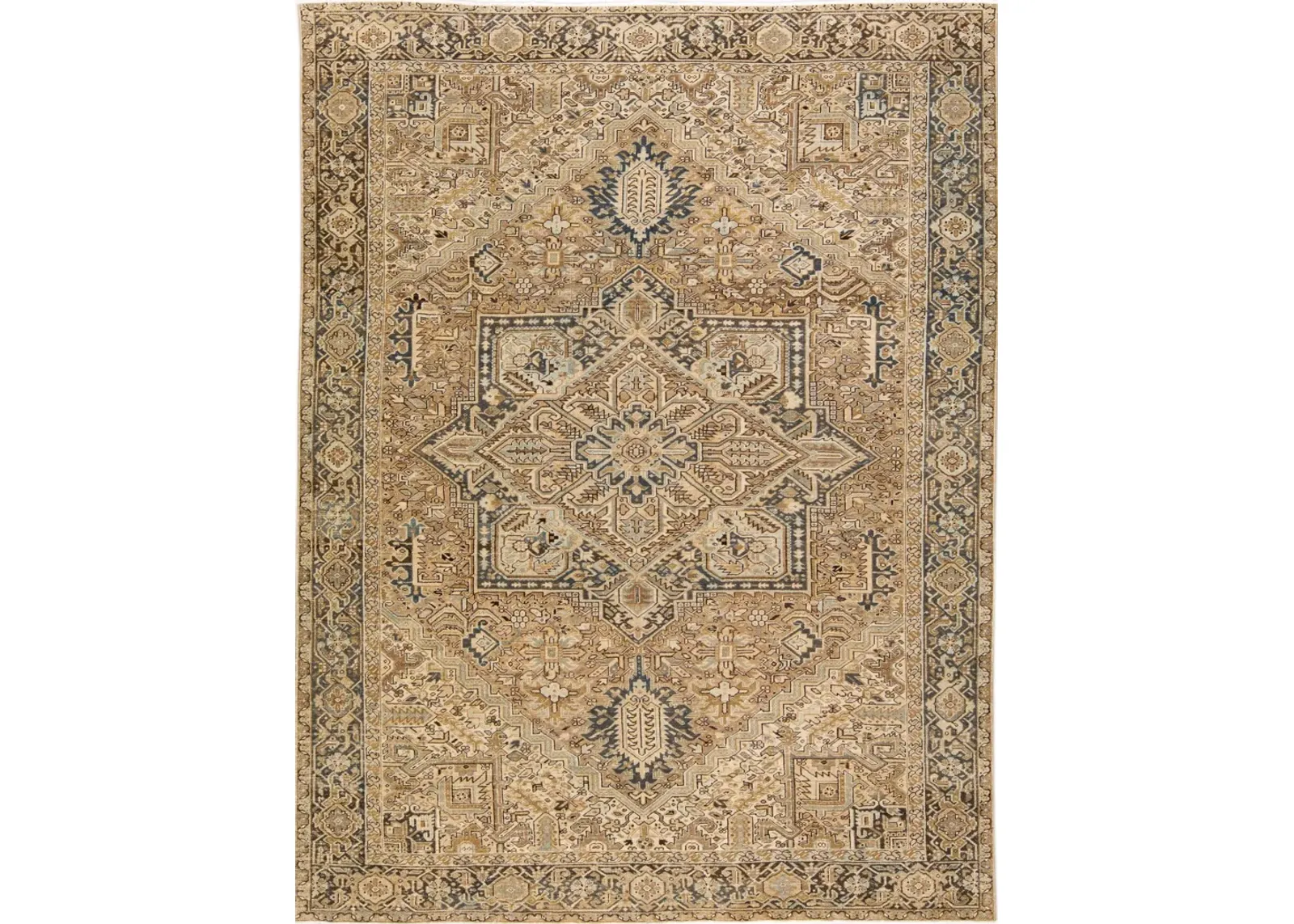 Antique Persian Heriz Rug - Apadana - Beige - Beige