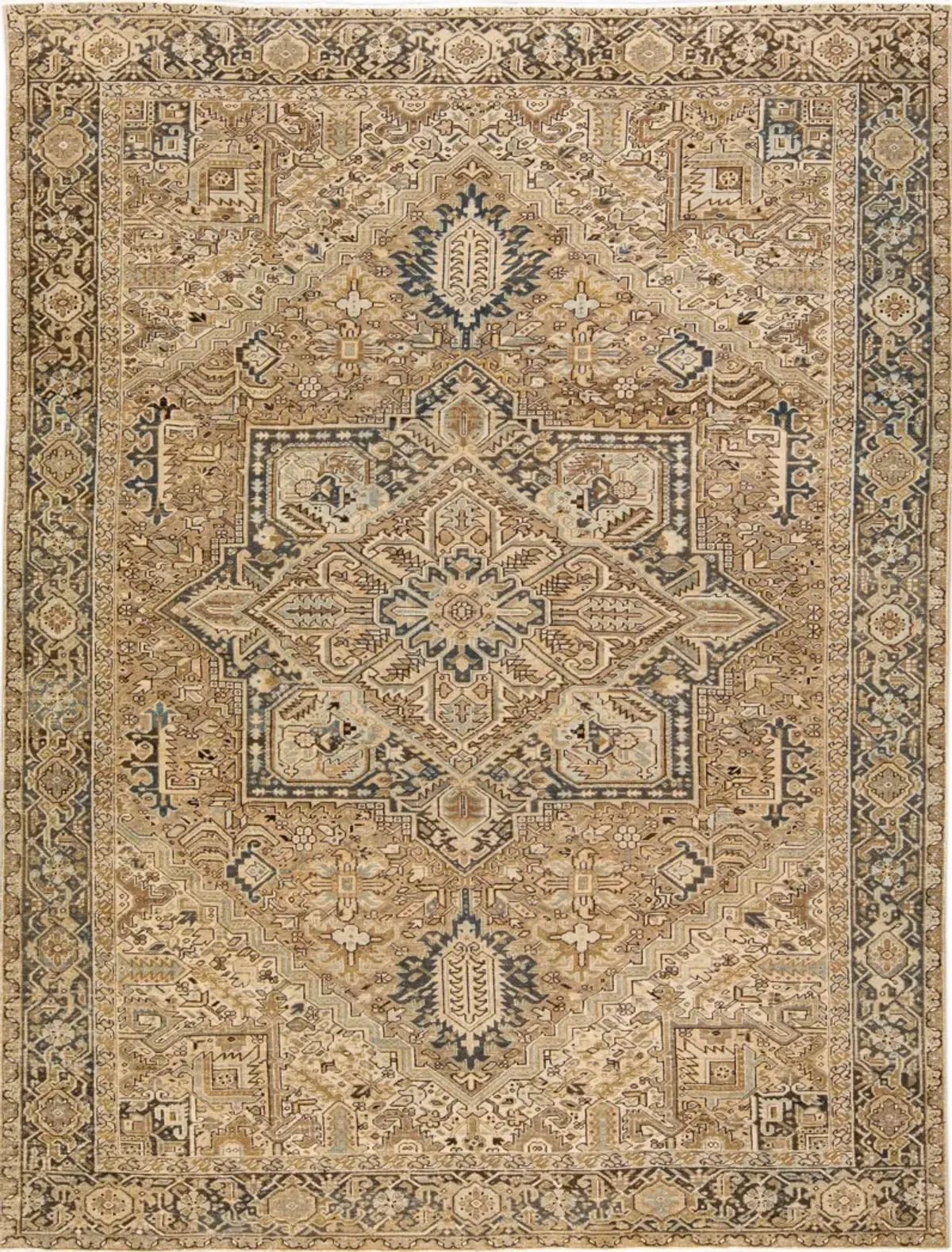 Antique Persian Heriz Rug - Apadana - Beige - Beige