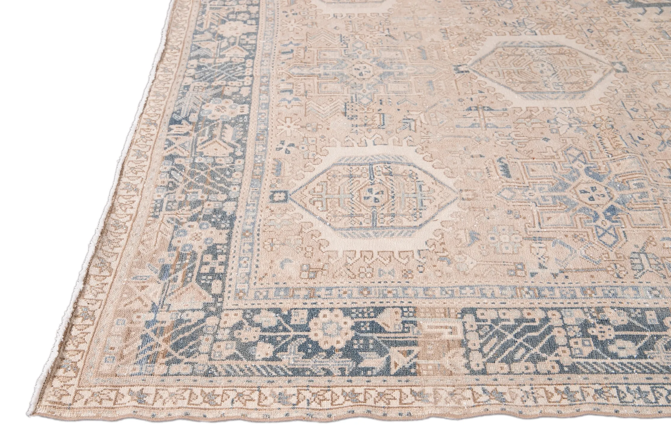 Antique Persian Heriz Rug - Apadana - Blue - Blue