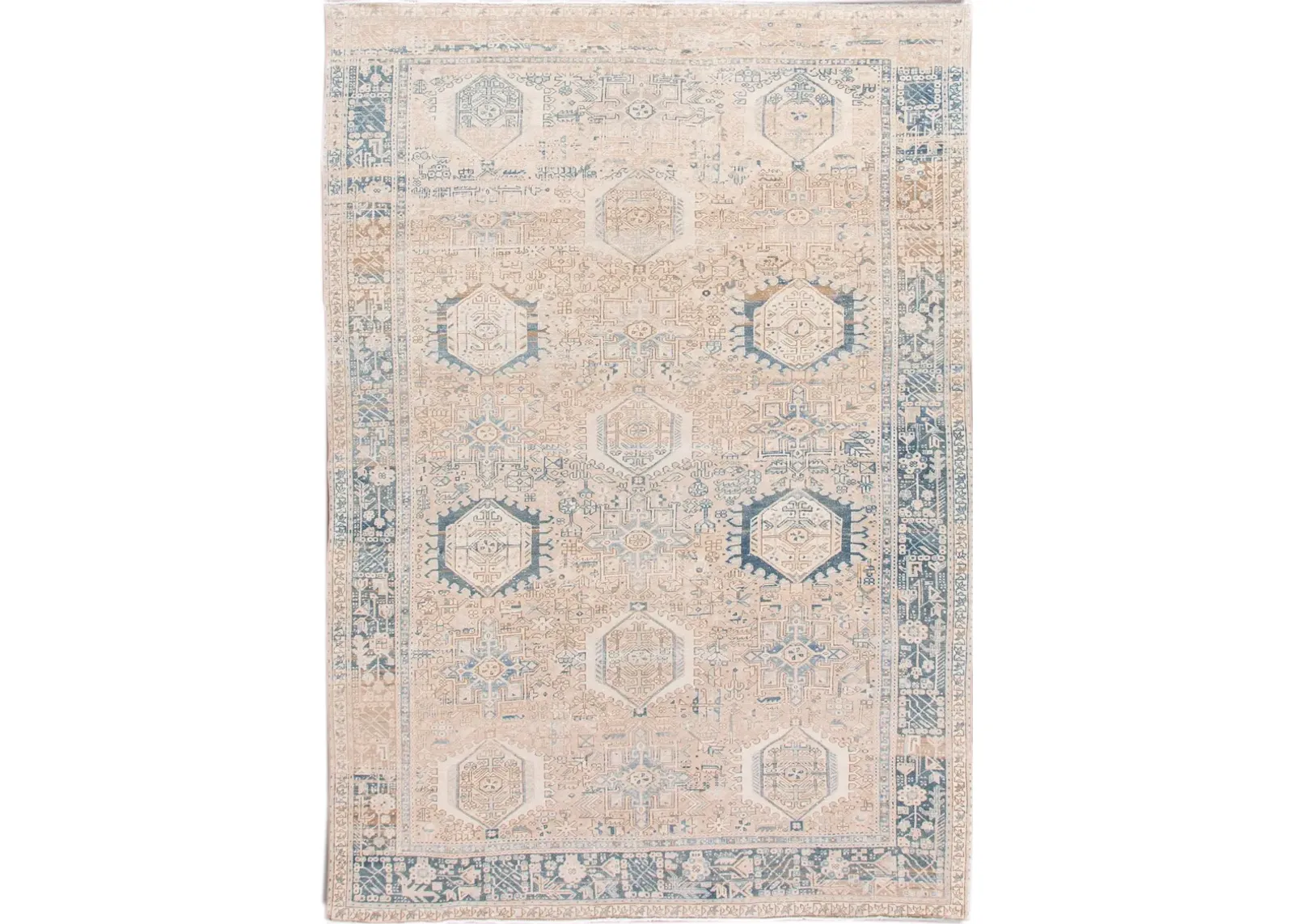 Antique Persian Heriz Rug - Apadana - Blue - Blue